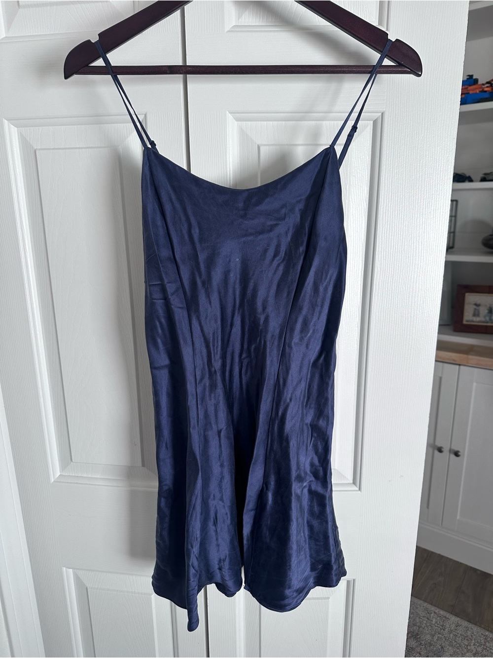 Victorias Secret Navy Silk Chemise size medium